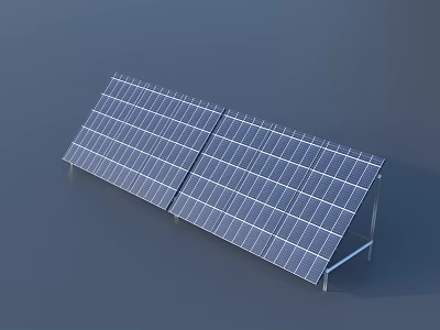 Solar Panels Installation Structure With Metal Frame And Photovoltaic Cells 3d model