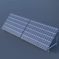 Solar Panels Installation Structure With Metal Frame And Photovoltaic Cells