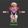 Cute Cartoon Sailor Character In Blue White Red Outfit With Blonde Hair And Outstretched Arms
