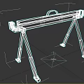 Red Portable Workbench With Metal Legs And Handle For Sturdy Support 3d model
