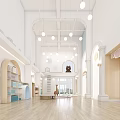 Modern Bright Kindergarten Interior With Arch Design And Play Facilities 3d model