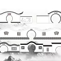 Traditional Chinese Building Facade Design With Circular Archways Tile Roofs and Ornamental Carvings
