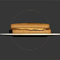 Golden Toasted Cheese Sandwich On White Round Plate