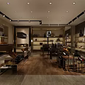 Modern Luxury Store Interior With Display Shelves Bags Shoes And Accessories
