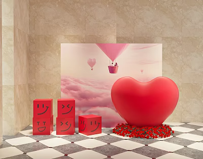 Meichen Heart-Shaped Rose 3d model