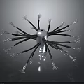 Electronic Component With Silver Sphere And Black Cables White Metal Contacts In Radial Arrangement