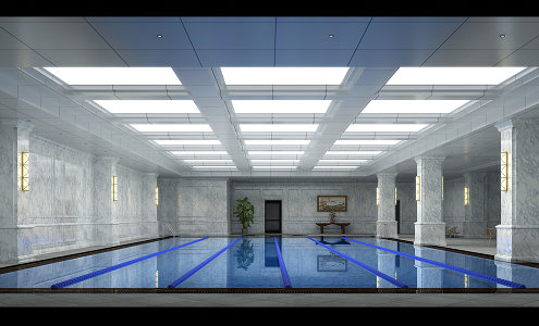 modern swimming pool 3d model