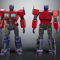 Red Blue Robot Character Front And Back View Collectible Model Design 3d model