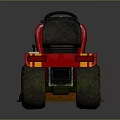 Person Operating Red Lawn Mower Cutting Lush Green Grass In Backyard