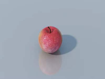 Fresh Red and Pink Apple on White Surface with Shiny Skin and Reflection 3d model