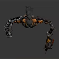 Futuristic Woman in Mechanical Armor with Multiple Cybernetic Arms and Weapons