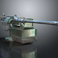 Vintage Artillery Gun With Long Metal Barrel And Heavy Duty Base Structure