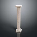 Classical White Marble Roman Column With Fluted Design And Pedestal Base