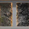 rubble background wall molten rock 3d model