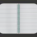 White Electronic Notebook With Spiral Binding Lined Digital Pages And Gray Background
