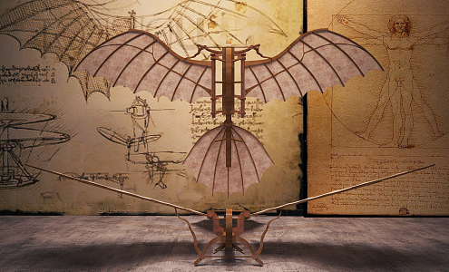 Modern toys Leonardo da Vinci invented flying machine 3d model