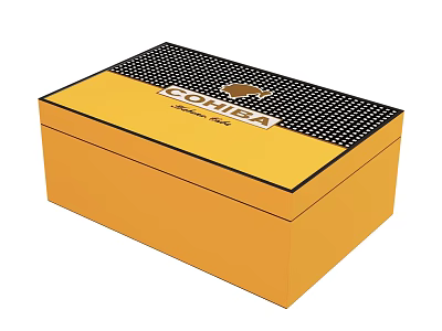 Dolce Gabbana Yellow Box With Black Grid Top And Brand Logo 3d model