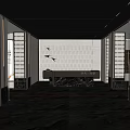 Luxurious Modern Front Desk Reception in Lobby With Marble Floor Wall Design And Lighting