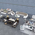 Modern Stylish Sofa Coffee Table Combinations With Various Designs And Decor Details 3d model