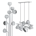 Elegant Modern Kitchen Chandelier With Gold Metal Structure And Glass Shade Design
