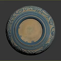Blue and White Ceramic Vase With Spiral Patterns And Decorative Artistic Design