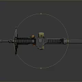 Modern Military Machine Gun With Tripod Ammunition Belt Magazine And Metal Finish