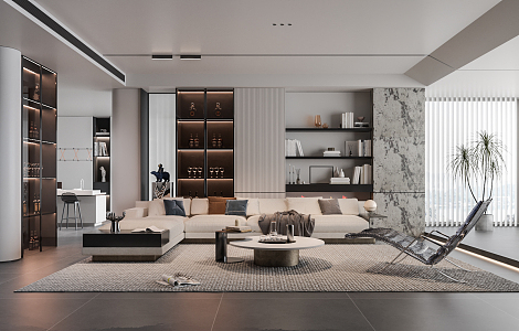 modern living room 3d model