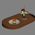 Tray Tray Solid Wood Tray Metal Tray Food Beverage 3d model