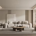 Modern Living Room Sofa Lazy Sofa Floor Lamp Ornaments 3d model