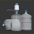 Modern Electronic Water Dispensers With Stainless Steel Bodies And Blue Lids