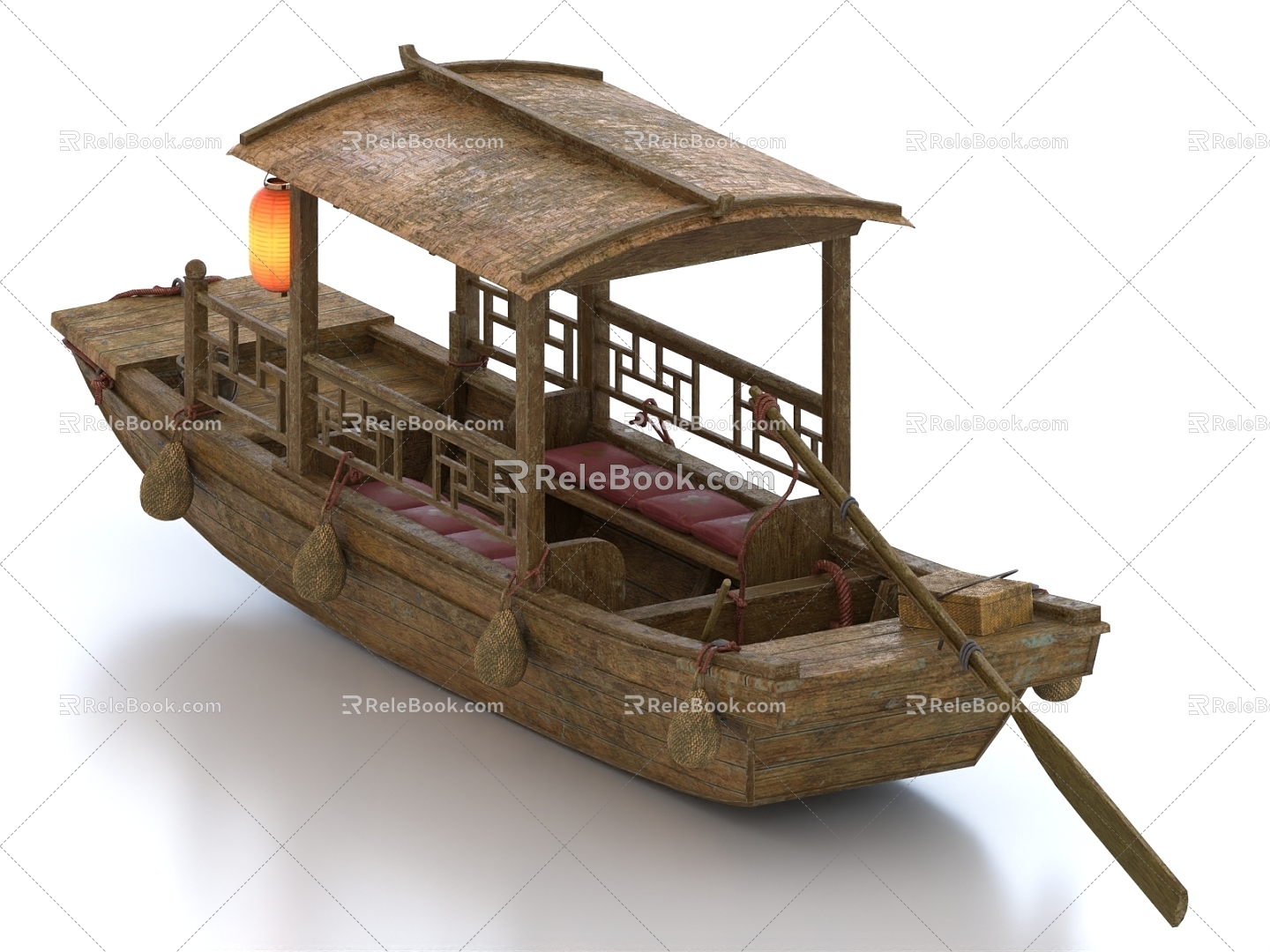 Wupeng boat ancient wooden boat Chinese wooden boat vintage boat 3d model