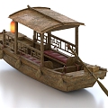 Wupeng boat ancient wooden boat Chinese wooden boat vintage boat 3d model