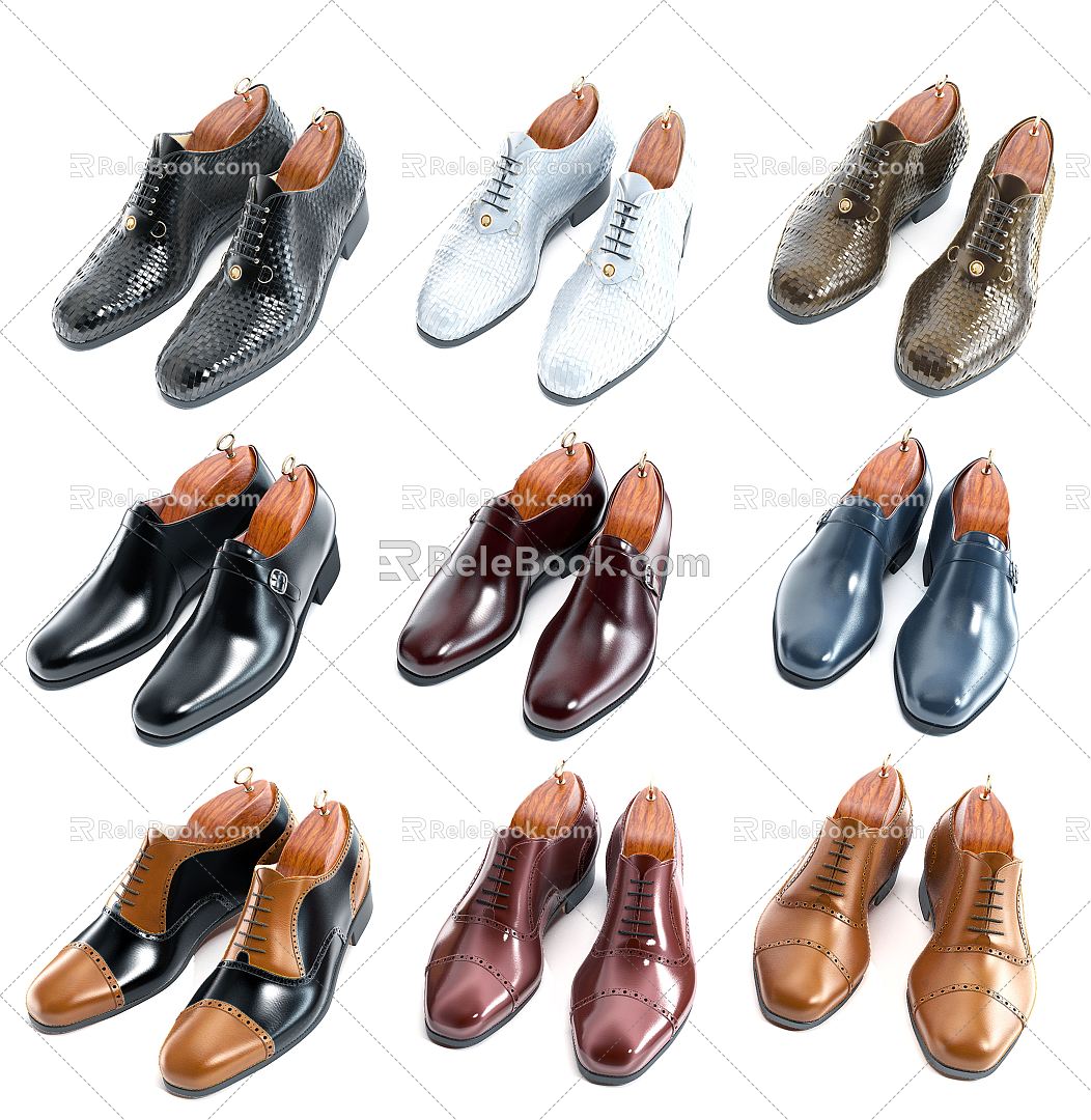 Men's Modern Leather Shoes 3d model