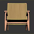 Modern Chair Design With Yellow Woven Seat Back And Orange Armrests Legs