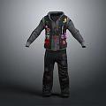 Hooded Jacket With Colorful Patches And Dark Pants Streetwear Fashion Design