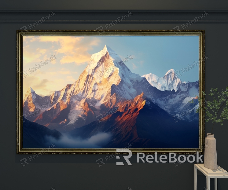 Landscape Oil Painting Snow Mountain Oil Painting model