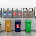 Modern garbage bin garbage classification 3d model
