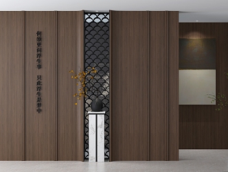 Middle style porch wall 3d model