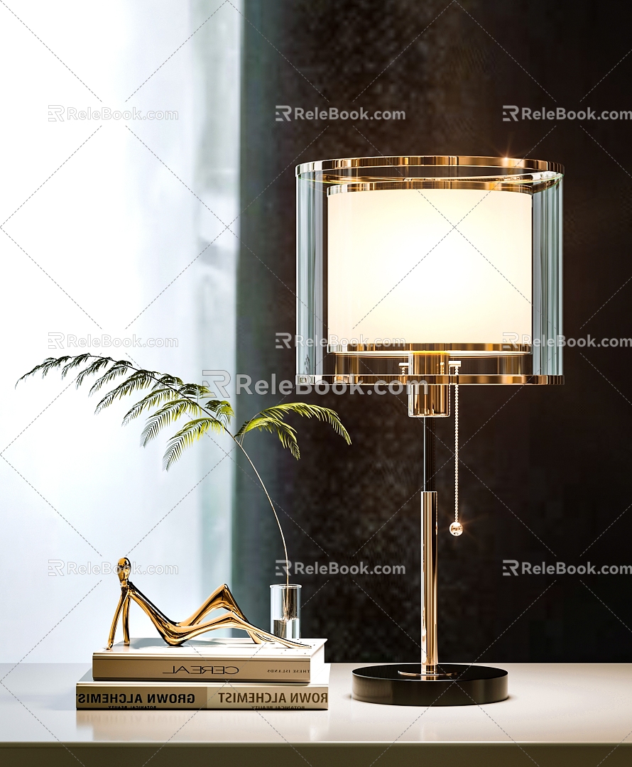 Metal Glass Table Lamp Lamps Table Lamp Ornaments 3d model