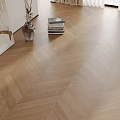 Light Wood Herringbone Wooden Flooring In Living Area With Natural Texture