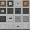 Various Modern Switch Panels With Different Designs Colors And Control Functions 3d model