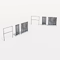 Various Fence Designs With Metal Frames And Wooden Panels For Outdoor Use