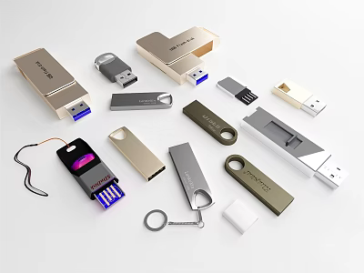 Mobile Digital USB Flash Drives With Various Designs Metal Casing And Colors 3d model