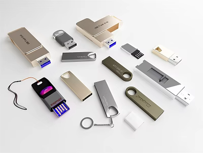 Modern Disk Combination Metal Mobile Disk Mobile Hard Disk Kingston Disk Metal Disk 3d model