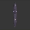 Detailed Purple Submarine Watercraft Model Featuring Command Tower And Propeller
