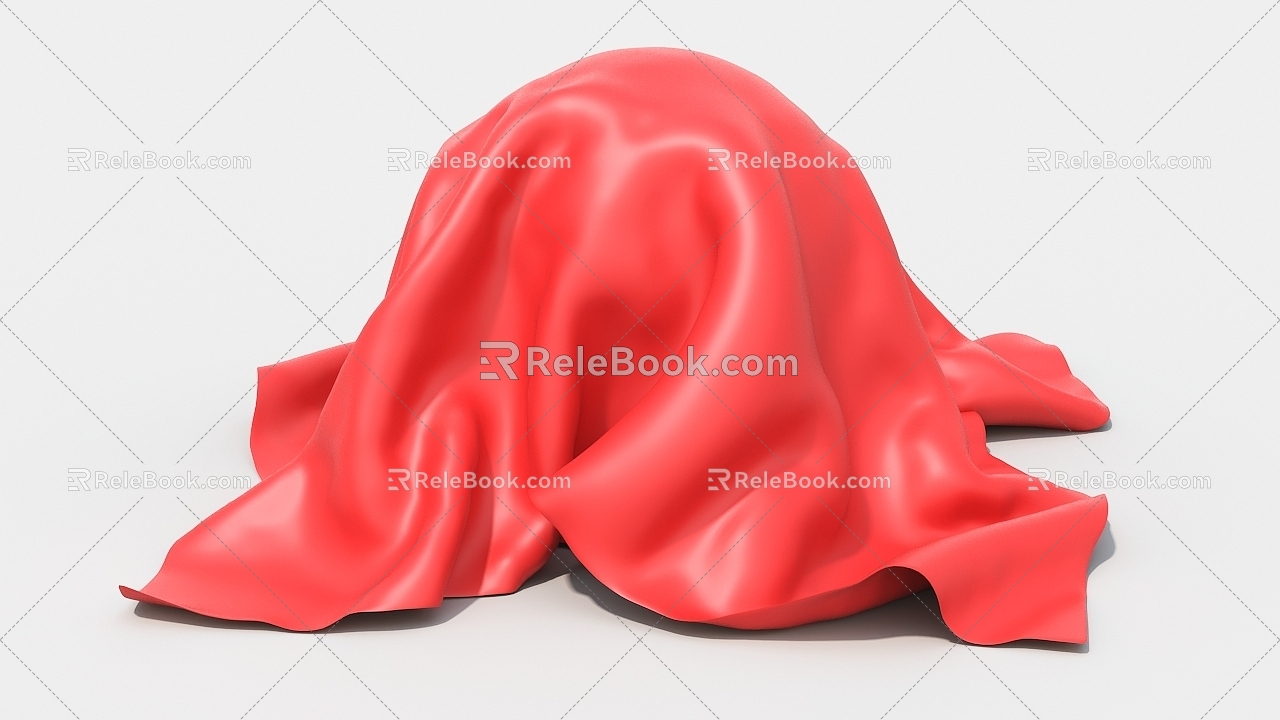 Cover Cloth Cloth with a red fluttering ribbon 3d model