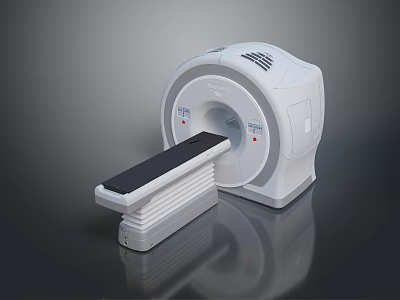 Advanced Medical CT Scanner With Circular Gantry And Mobile Scanning Table 3d model