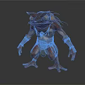 Fantasy Frog Like Animal With Humanoid Limbs Moss Covered Body And Large Eyes