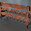 Vintage Rustic Wooden Bench with Backrest and Plank Design for Indoor Outdoor