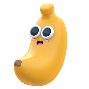Modern Banana Fruit Cartoon Fruit Animation Fruit 3d model